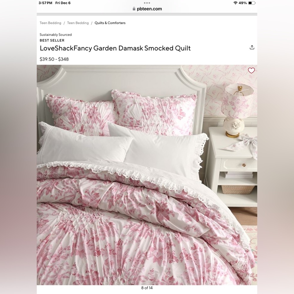 Pottery Barn Teen Love Shack Fancy 
Bedding - Twin XL